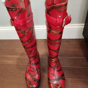 Lauren Ralph Lauren Red and Brown Winter & Rain Boots